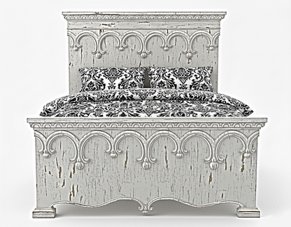 Obsidian Sanctuary Hand-Carved Solid Wooden Platform Bed
