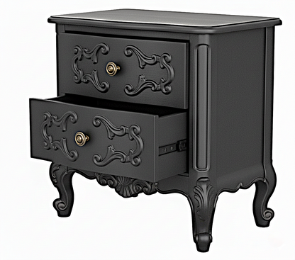 Regal Hand-Carved Solid Wooden Platform Bed Frame