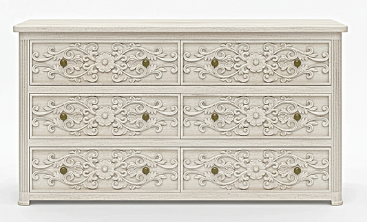 Kasbah Hand-Carved Solid Wooden 6-Drawer Dresser