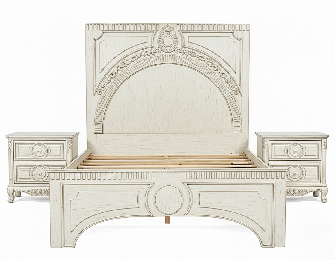 Regalia Gothic Hand-Carved Solid Wood Platform Bed & Bedroom Collection