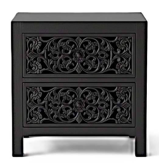 Shahi Mughal Hand-Carved Indian Solid Wood Platform Bed & Bedroom Collection