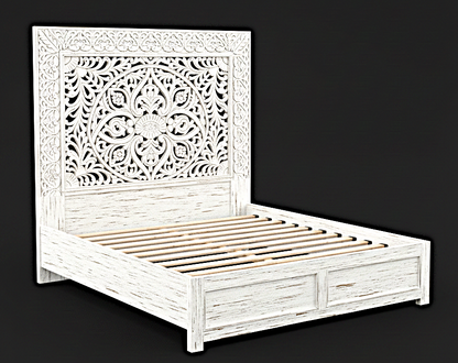 Shah Hand carved Solid Wooden Platform Bedframe / Bedroom Set