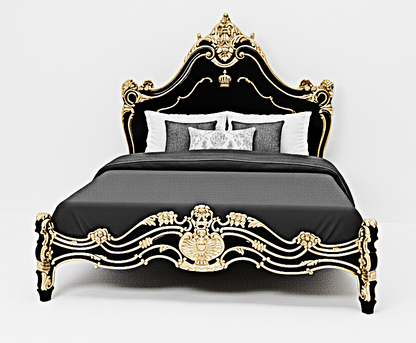 Cama Prince Firenze de madera maciza tallada a mano 