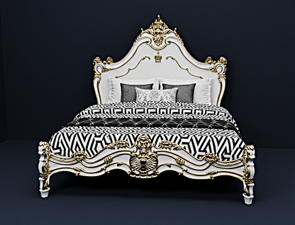 Cama Prince Firenze de madera maciza tallada a mano 