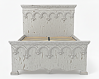 Obsidian Sanctuary Hand-Carved Solid Wooden Platform Bed
