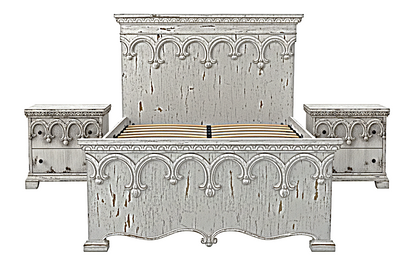 Obsidian Sanctuary Hand-Carved Solid Wooden Platform Bed