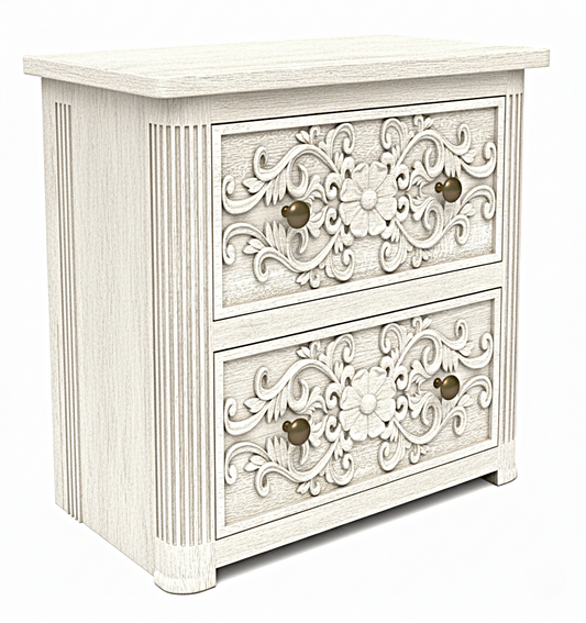Kasbah Hand-Carved Solid Wooden Nightstand