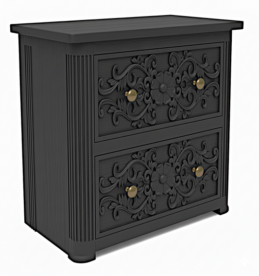 Kasbah Hand-Carved Solid Wooden Nightstand