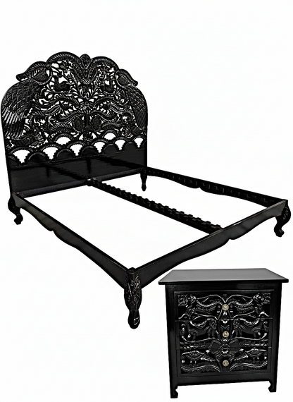 Hand Carved Indian Shajahan Bed Frame Indian Bed bedside