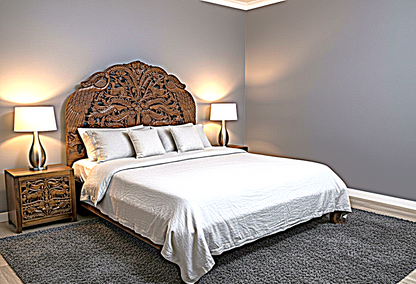 Hand Carved Indian Shajahan Bed Frame Indian Bed bedside