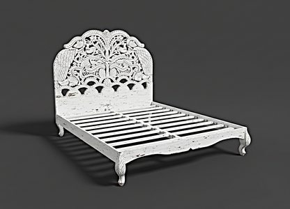 Hand Carved Indian Shajahan Bed Frame Indian Bed bedside