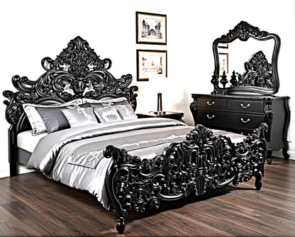 Bonita Indian Hand Carved Solid Mango Wood Bed