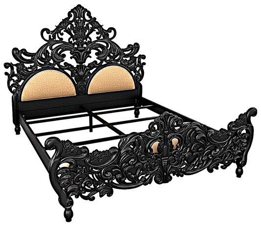 Bonita Indian Hand Carved Solid Mango Wood Bed