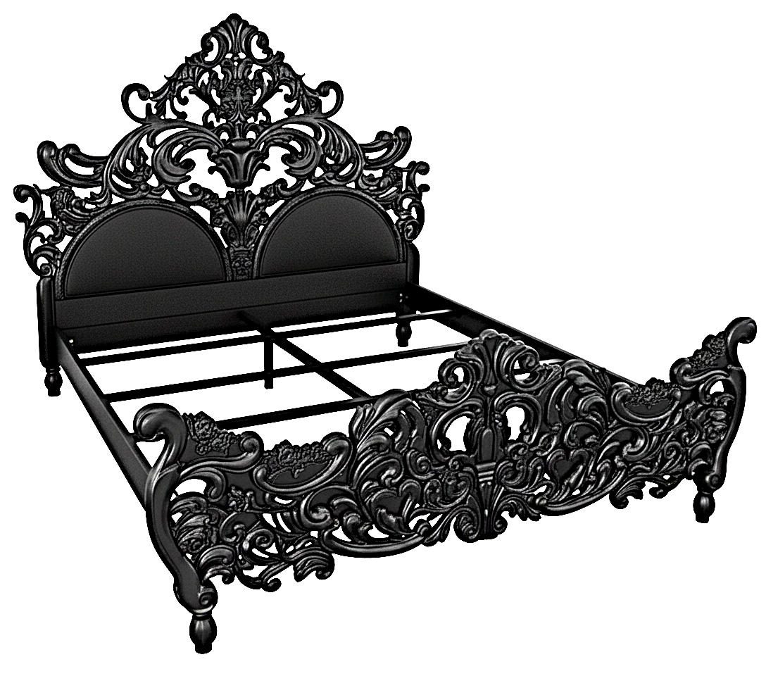 Bonita Indian Hand Carved Solid Mango Wood Bed