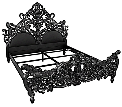 Bonita Indian Hand Carved Solid Mango Wood Bed