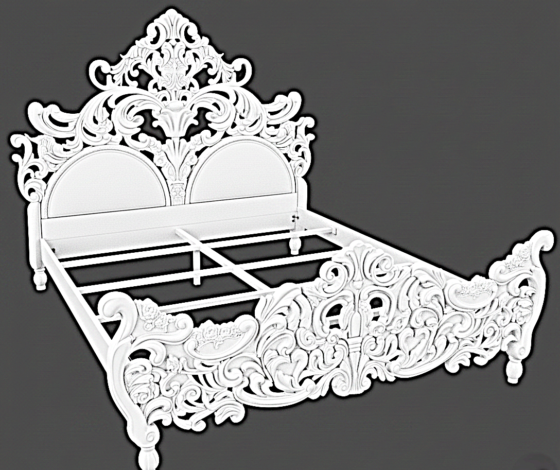 Bonita Indian Hand Carved Solid Mango Wood Bed