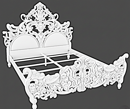 Bonita Indian Hand Carved Solid Mango Wood Bed