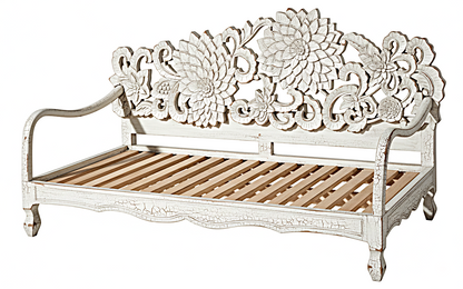 Lotus Hand Carved Solid Wooden Indoor / Outdoor Daybed