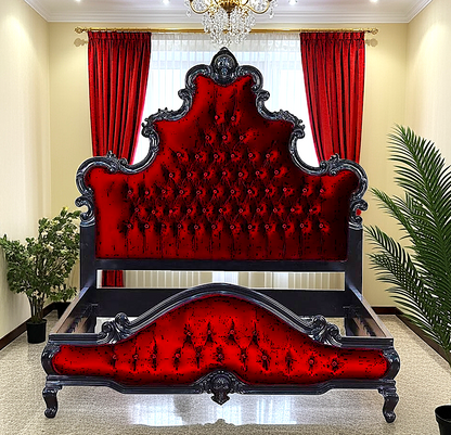 Kate Hand Carved Solid Wooden Tufted Bed