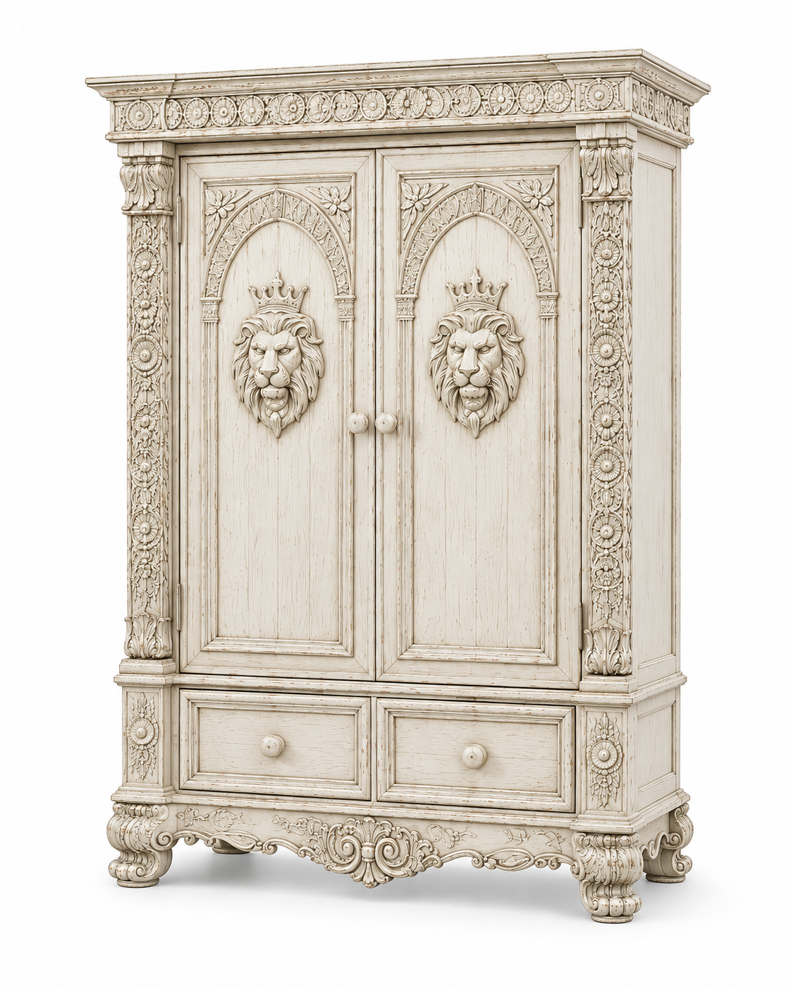 Regal Lioncrest™ Hand-Carved Solid Wood Armoire