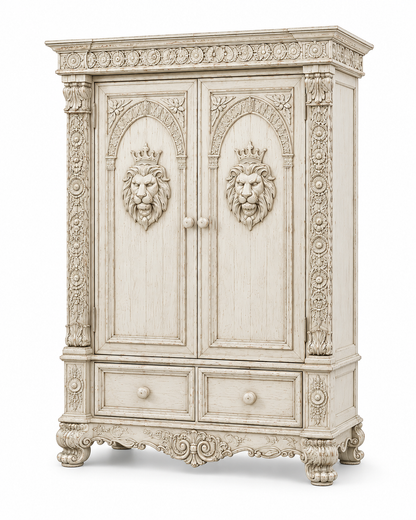 Regal Lioncrest™ Hand-Carved Solid Wood Armoire