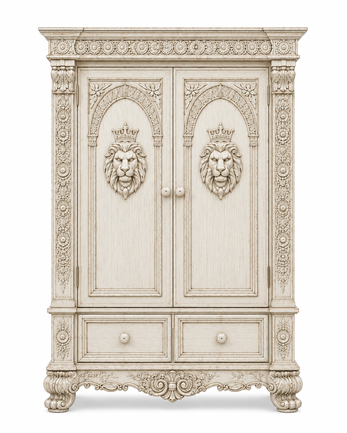 Regal Lioncrest™ Hand-Carved Solid Wood Armoire