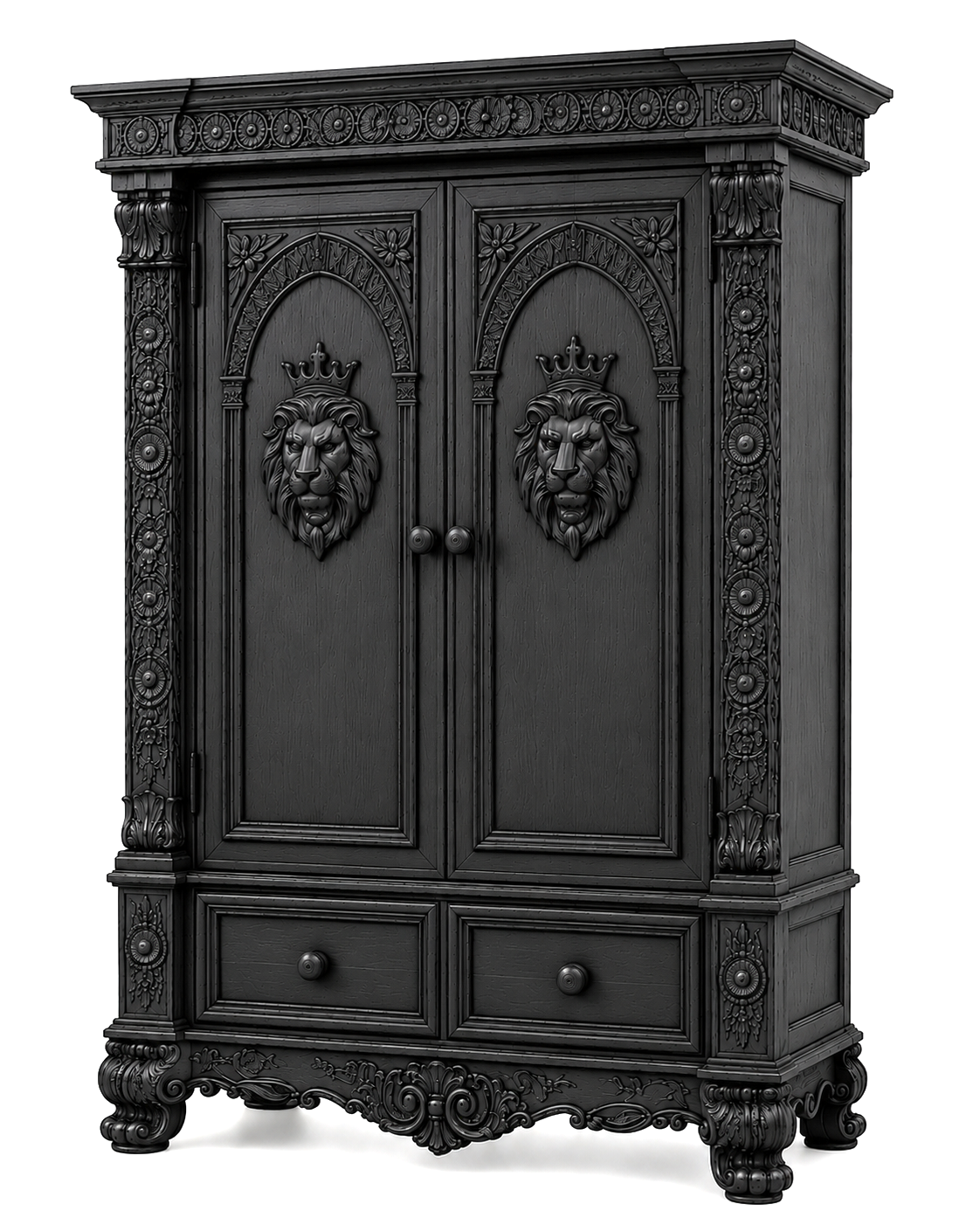 Regal Lioncrest™ Hand-Carved Solid Wood Armoire