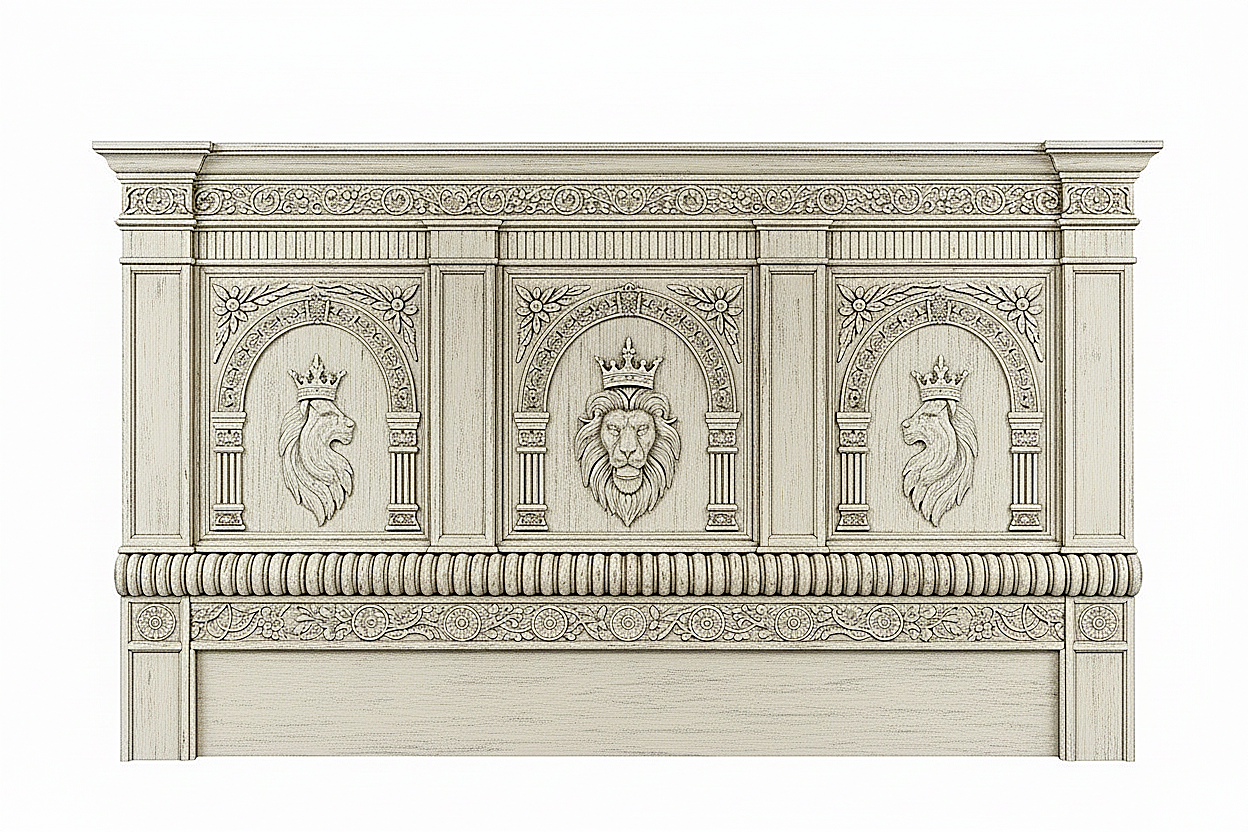 Regal Lioncrest™ Hand-Carved Solid Wood Canopy Platform Bed & Bedroom Collection