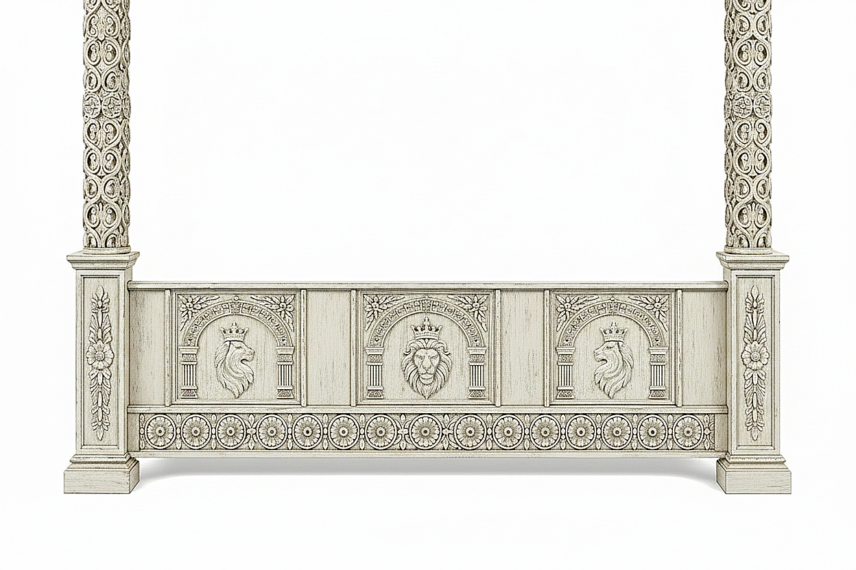 Regal Lioncrest™ Hand-Carved Solid Wood Canopy Platform Bed & Bedroom Collection