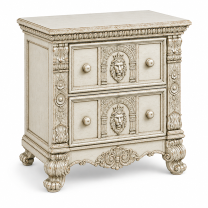 Regal Lioncrest™ Hand-Carved Solid Wood Nightstand
