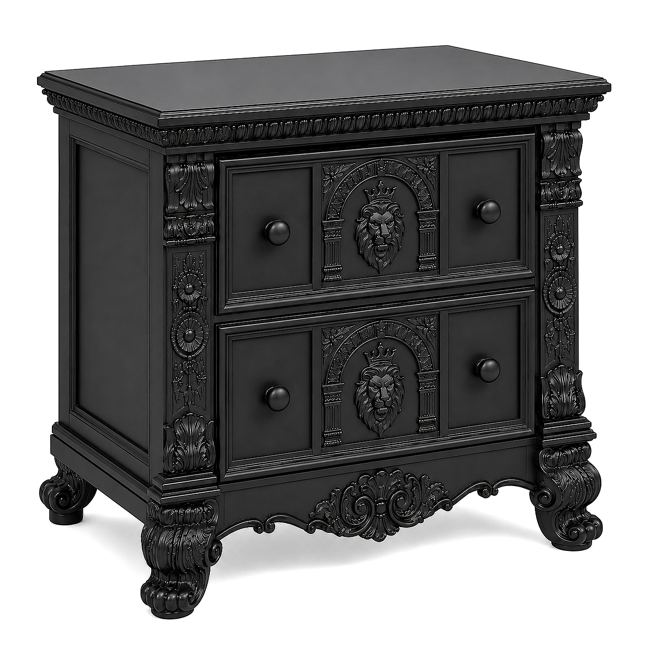 Regal Lioncrest™ Hand-Carved Solid Wood Canopy Platform Bed & Bedroom Collection