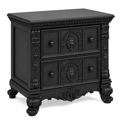 Regal Lioncrest™ Hand-Carved Solid Wood Nightstand