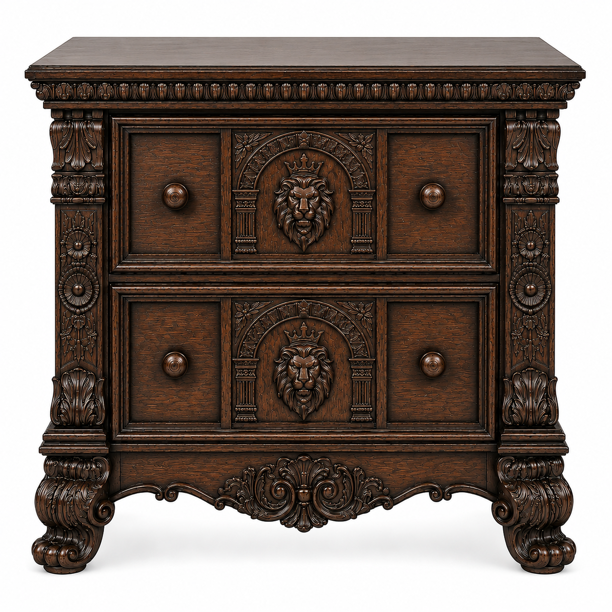 Regal Lioncrest™ Hand-Carved Solid Wood Platform Bed & Bedroom Collection