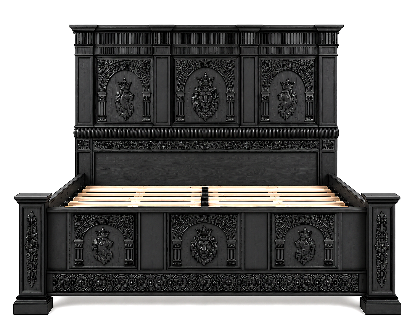 Regal Lioncrest™ Hand-Carved Solid Wood Platform Bed & Bedroom Collection