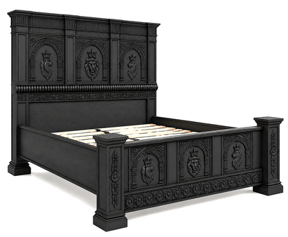 Regal Lioncrest™ Hand-Carved Solid Wood Platform Bed & Bedroom Collection