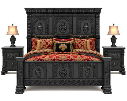Regal Lioncrest™ Hand-Carved Solid Wood Nightstand