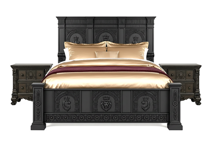 Regal Lioncrest™ Hand-Carved Solid Wood Nightstand