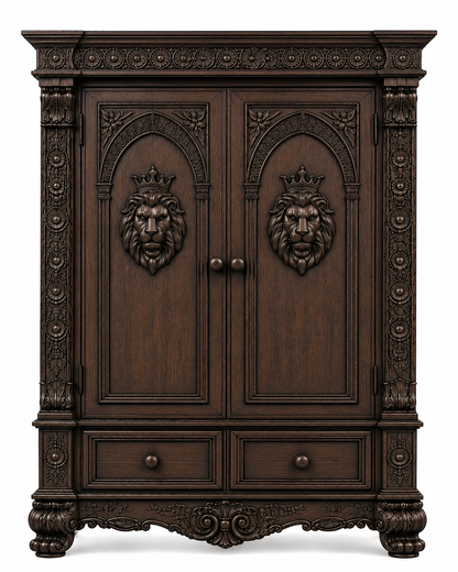 Regal Lioncrest™ Hand-Carved Solid Wood Armoire