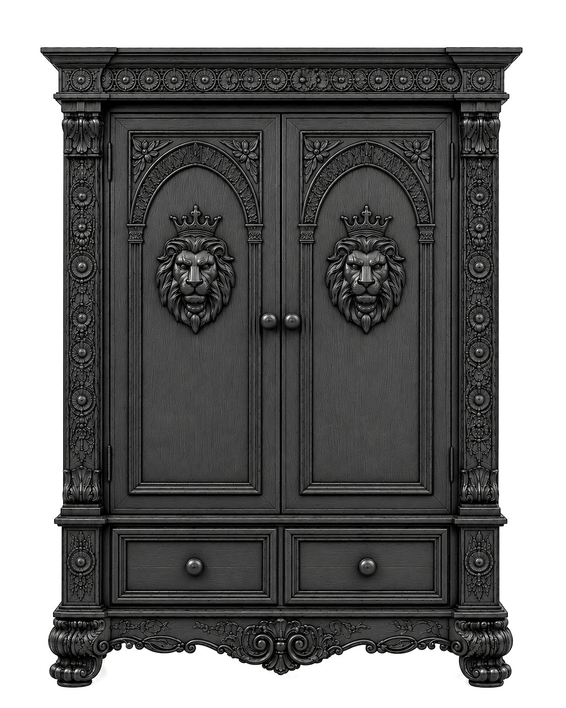 Regal Lioncrest™ Hand-Carved Solid Wood Armoire
