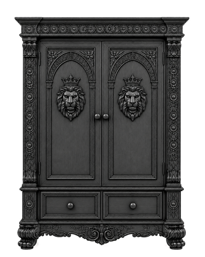 Regal Lioncrest™ Hand-Carved Solid Wood Armoire