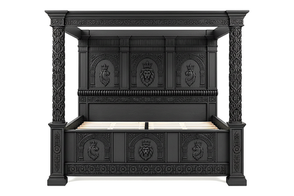 Regal Lioncrest™ Hand-Carved Solid Wood Canopy Platform Bed & Bedroom Collection