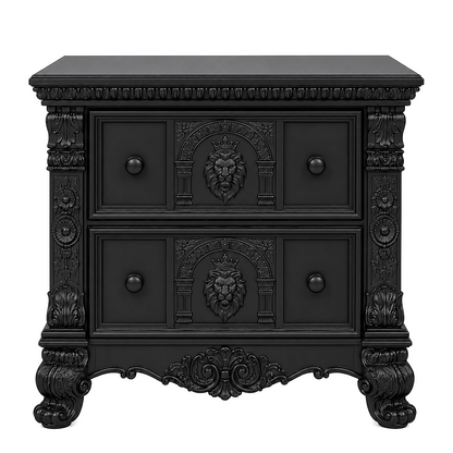 Regal Lioncrest™ Hand-Carved Solid Wood Nightstand