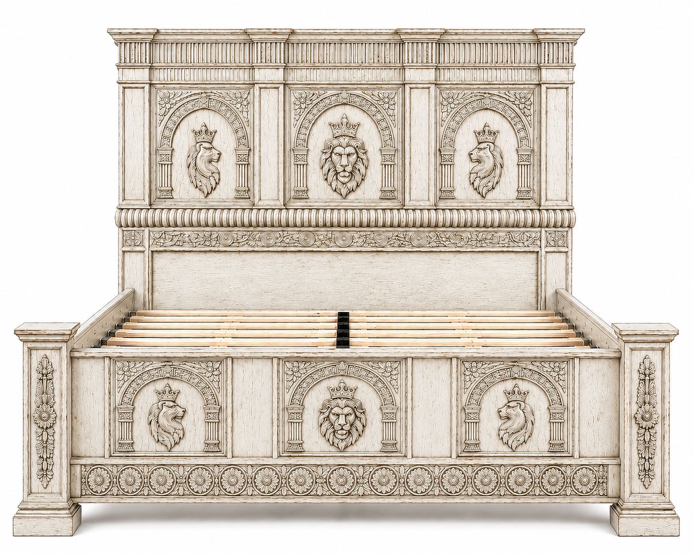 Regal Lioncrest™ Hand-Carved Solid Wood Platform Bed & Bedroom Collection