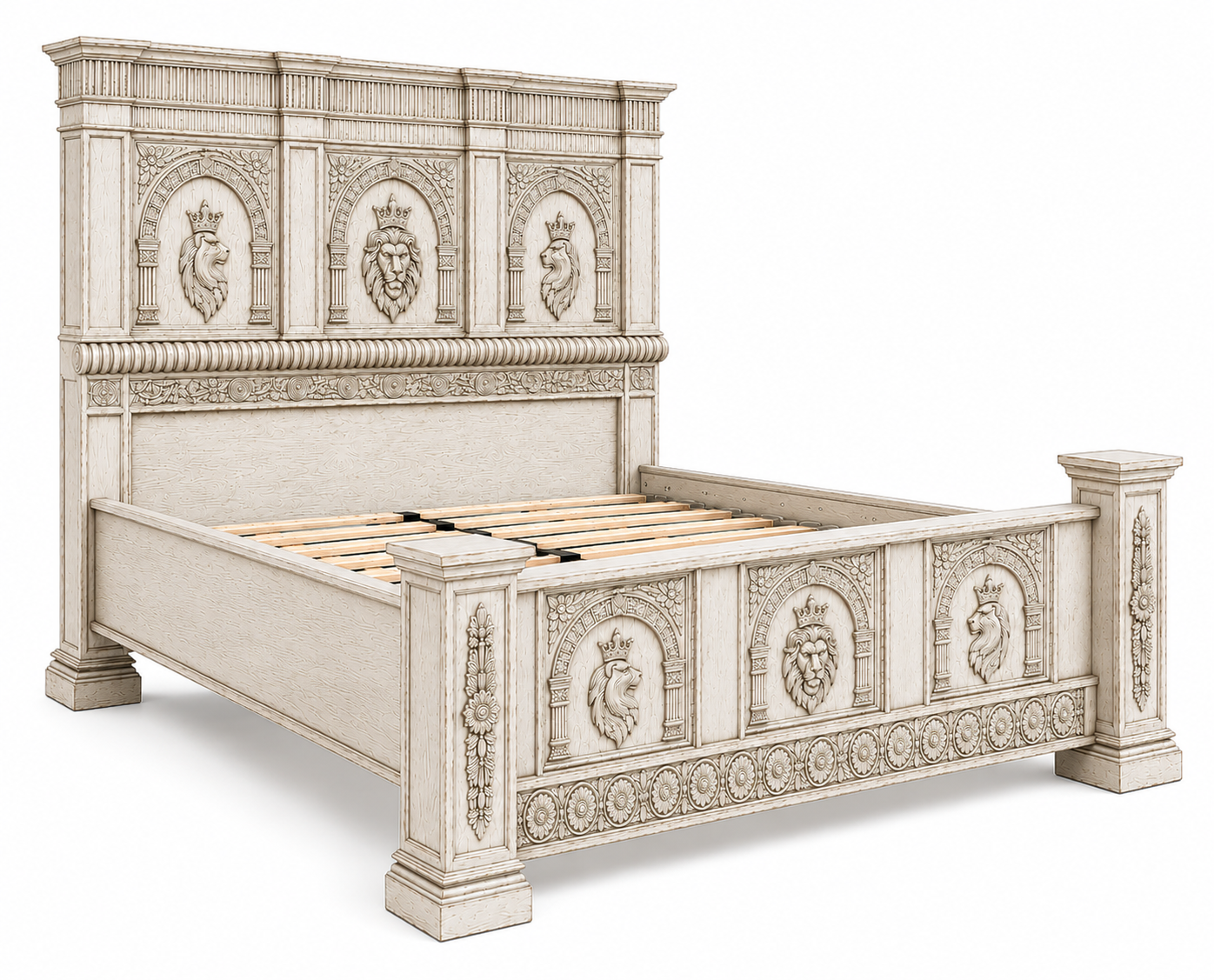 Regal Lioncrest™ Hand-Carved Solid Wood Platform Bed & Bedroom Collection