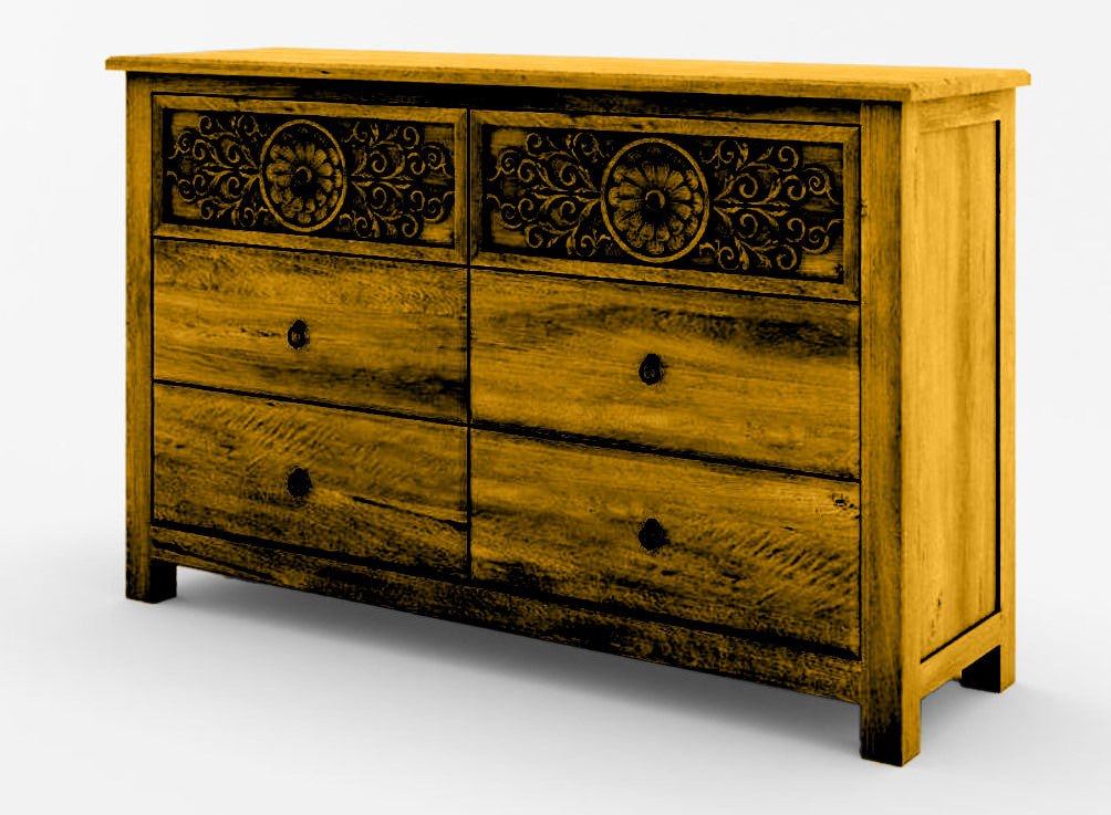 Dynasty Mughal Hand Carved Solid Wooden 4-Piece Bedroom Set