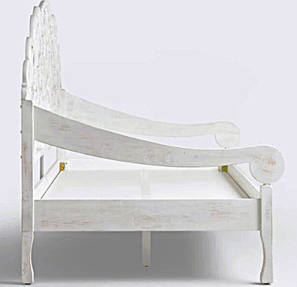 MAHAL Sofá cama tallado a mano Blanco