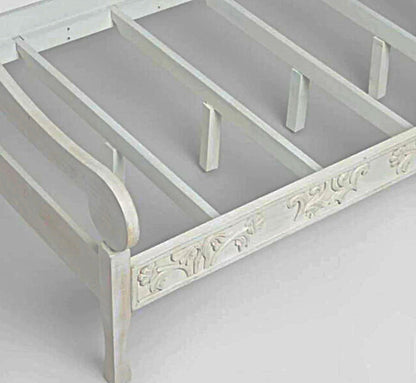 MAHAL Sofá cama tallado a mano Blanco