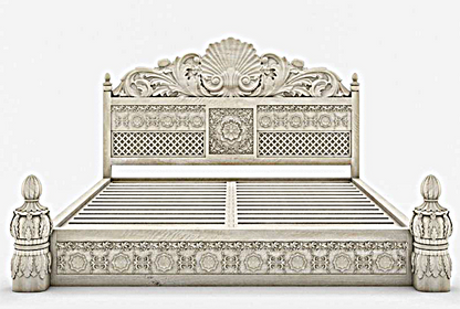 Juffair Hand Carved Solid Wood Bed