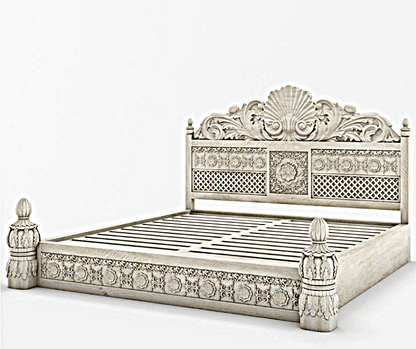 Juffair Hand Carved Solid Wood Bed