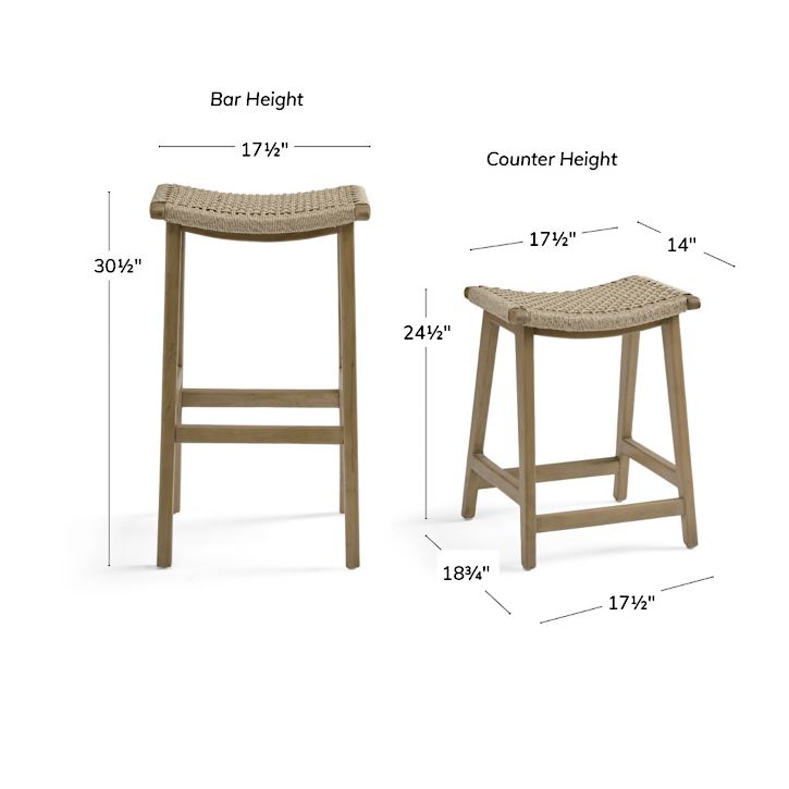 Glioe Backless Solid Wood Bar and Counter Stool